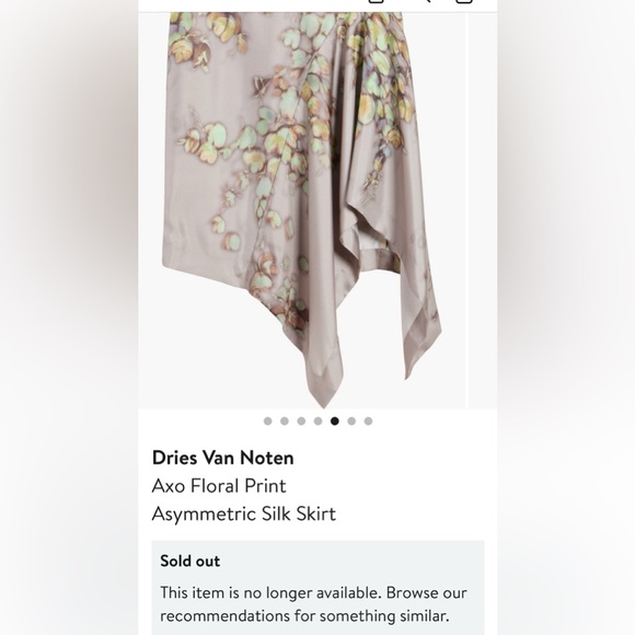 NWT $1,165 Dries Van Noten Axo Floral Print
Asymmetric Silk Skirt,Size FR38 /US6 - Picture 6 of 12
